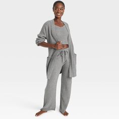 Wear this Sweater Robe from Auden™ over any of your favorite PJs for a cozy outfit that's perfect for lazy days. Made of a midweight cotton-rich fabric blend, this solid-color sweater robe features a classic shaker-knit pattern and dropped-shoulder long sleeves with ribbed wrists. The open-front style allows for easy layering, while the side vents and patch pockets complete the design with an airy feel and space for stashing small items. Auden™: Comfort true to every shape & hue. Comfortable Winter Sleepwear For Relaxation, Comfy Soft Knit Outerwear For Loungewear, Comfy Soft Knit Outerwear For Casual Wear, Cozy Fit Sweater For Lounging In Fall, Cozy Sleepwear With Pockets For Loungewear, Cozy Loungewear Sleepwear With Pockets, Cotton Winter Sleepwear, Cozy Soft Knit Outerwear For Loungewear, Winter Cotton Sleepwear For Relaxation