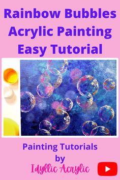 rainbow bubbles acrylic painting easy tutors