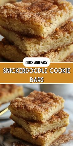 quick and easy snickkerdoodle cookie bars are the perfect dessert for any occasion