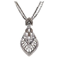 In very good condition. Total weight is 27.1 grams. Totally is diamond about 2 carat. The diamond is has G-H-Brown color vvs-vs-s1 clarity. Total lenght is chain 46 cm. Please contact for any questions.