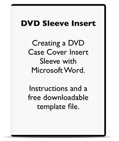 dvd sleeve inserter with instructions for creating a dvd case cover in microsoft's word