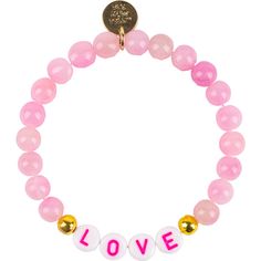 Pink Gemstone bracelet with white acrylic letter beads. Customize this bracelet with any word you want! Made to order in California, Please allow additional days for customizing this product. Bracelet size is 6.5". ** Please note, customized bracelets are final sale. | Little Miss Zoe | Women's 14K Gold Filled Gemstone Customizable Bracelet, (Pink, One Size) | Maisonette collects the best children’s products from around the world (unlike Zulily, Etsy, The Tot, Farfetch Kids, Childrensalon, Crate and Kids, Kohls, Wayfair, Buy Buy Baby, Nordstroms, Mini Boden, J.Crew Factory, or PotteryBarn Kids), creating a curated shopping experience for you. Think of us as your shortcut to fashion for litte ones! Custom Name Pink Jewelry For Everyday, Valentine's Day Pink Name Bracelet With Letter Beads, Everyday Pink Custom Name Jewelry, Pink Charm Bracelet With Letter Beads For Everyday, Everyday Pink Charm Bracelet With Letter Beads, Pink Letter Beads Charm Bracelet For Everyday, Pink Stretch Bracelet With Letter Beads For Valentine's Day, Customized Bracelets, Pink Gemstone Bracelet