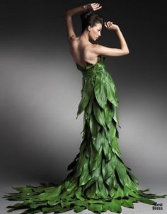 leaf Fashion Infographic, Nature Dress, Theme Dress, Foto Art, Floral Fashion, Fashion Photography Editorial, Fairy Dress, Fantasy Fashion, Flower Dresses