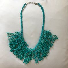 Stunning Green/Blue Coral Beaded Necklace. New Without Tags, Never Worn. Perfect Condition. Elegant Beaded Turquoise Necklace, Elegant Blue Turquoise Necklace With Colorful Beads, Elegant Beaded Turquoise Necklace For Beach, Elegant Turquoise Dangling Beads, Turquoise Necklaces With Dangling Beads For Beach, Adjustable Turquoise Beaded Bib Necklace, Blue Beaded Necklace With Dangling Beads, Blue Turquoise Necklace With Beaded Chain For Beach, Turquoise Beaded Necklaces For Costume Jewelry