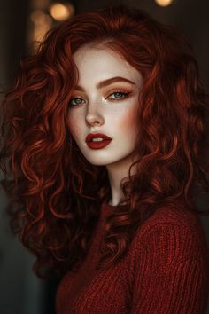 Curly Hair Woman Portrait, Ginger Makeup Looks, Deep Auburn Hair Color, Redhead Hair Color, Auburn Hair Color Ideas, Deep Auburn Hair, Deep Auburn, Auburn Hair Color, Red Haired Beauty