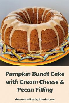 recipe for a pumpkin Bundt cake Quick Holiday Desserts, Pumpkin Bundt Cake Recipes, Cream Cheese Pumpkin, Pumpkin Pound Cake, Pumpkin Bundt, Quick Cookies Recipes, Pumpkin Bundt Cake, Dessert Cakes