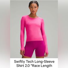 Brand New!! Lululemon Pink Long Sleeve, Lulu Fits, Anna Claire, Lululemon Swiftly Tech Long Sleeve, Swiftly Tech Long Sleeve, Lululemon Swiftly Tech, Lululemon Swiftly, Swiftly Tech, Long Sleeve Shirt