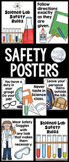 safety posters for science lab students