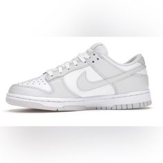 No Longer Available Photon Dust Women’s Nike Dunk Low Shoes! Super Pretty Light Grey And White! Never Worn. Comes With Original Box. Low Top Nike Dunks, Light Grey Dunks, Photon Dust Dunks Outfit Women, Gray Dunks, Grey Nike Dunks, Grey Dunks, Dunks Outfit Woman, Dunk Low Shoes, Low Top Nikes