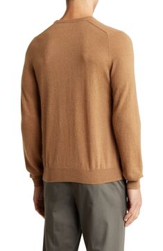 Knit from camel hair, this timeless crewneck sweater is featured in a solid hue for easy, everyday pairing. Crewneck Long sleeves 100% camel hair Dry clean Imported Casual Cashmere Turtleneck Cardigan, Crew Neck Cashmere Cardigan With Ribbed Cuffs, Casual Beige Cashmere Polo Sweater, Casual Cashmere Crew Neck Cardigan, Cashmere Crew Neck Cardigan With Fine Knit, Cashmere Crew Neck Fine Knit Cardigan, Cashmere Fine Knit Crew Neck Cardigan, Fine Knit Cashmere Cardigan With Crew Neck, Casual Camel Long Sleeve Sweater