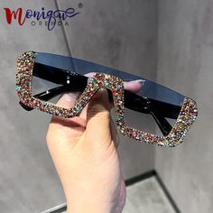 Trendy Eyewear, Rhinestone Sunglasses, Uv400 Sunglasses, Clip On Sunglasses, Eyewear Womens, Red Rhinestone, Gold Rhinestone, Sunglass Lenses, Eyewear Fashion