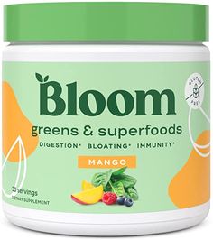 Greens Powder Smoothie, Bloom Greens, Superfoods Powder, Green Powder Smoothie, Bloom Nutrition, Green Superfood Powder, Super Greens Powder, Smoothie Juice, Greens Powder