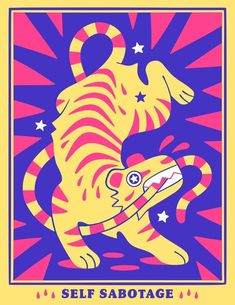 an image of a tiger with stars on it's chest and the words self sabot