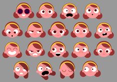 various facial expressions for different people