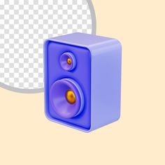 a blue speaker with an empty speech bubble in the background