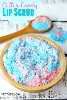 Cotton Candy Lip Scrub, Homemade Scrubs, Lip Gloss Recipe, Homemade Sugar Scrub, Scrub Homemade