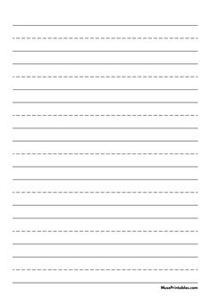 lined paper with lines in the middle and one line at the bottom, on white background