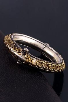 Shop for Noor Tear Drop Motif Bangle Online at Aza Fashions Bangle Gold, Drop Design, Luxury Sale, Silver Bangle, Buy Gold, Drops Design, Bangles Jewelry, Silver Bangles, Tear Drop