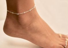 Simple Anklet Anklets Gold Anklets Silver AnkletAnklet | Etsy Ankle Bracelets Gold, Silver Anklets Designs, Anklet Silver, Leather Anklets, Anklets For Women, Beautiful Anklet, Preppy Jewelry, Silver Anklet, Women Anklets