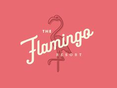 the flamingo resort logo on a pink background