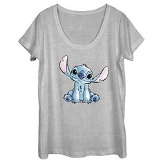 Embrace the heartwarming charm of Disney with the Women's Lilo & Stitch Sketch Stitch T-Shirt. This delightful top showcases a large, playful graphic of the beloved alien, Stitch, in a vibrant watercolor design that captures his mischievous smile and perky ears.

- Material: Soft, athletic heather fabric
- Size: Large
- Gender: Female
- Design: Scoop neck with a large graphic of Stitch

Perfect for casual wear or as a unique gift for any Disney fan, this t-shirt not only offers comfort but also Themed Crew Neck Top With Character Print, Themed Character Print Crew Neck Top, Disney Crew Neck Top With Relaxed Fit, Disney Graphic Print Relaxed Fit Tops, Disney Cartoon Print Relaxed Fit Tops, Relaxed Fit Disney Cartoon Print Tops, Stitch Sketch, Sketch Stitch, Joyful Expression