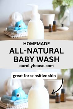 This simple all-natural baby wash recipe is made for babies with sensitive skin, but great for all skin types. Free of synthetic ingredients this foaming body wash is perfect for both your baby’s hair and body. Homemade Baby Soap Natural, Our Oily House, All Natural Recipes, Baby Cleaning, Diy Apothecary, Diy Body Wash, Homemade Body Wash, Baby Adoption, Skin Care Oil