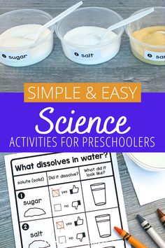 science activities for preschoolers to learn how to make simple and easy experiments with water