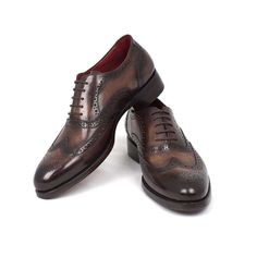 Paul Parkman Handmade Shoes Wingtip Oxfords Goodyear Welted Brown (PM5301)-AmbrogioShoes Designer Brown Oxfords Goodyear Welted, Luxury Brown Goodyear Welted Oxfords, Masculine Brown Lace-up Oxfords, Brown Slip-on Oxfords For Derby, Brown Slip-on Goodyear Welted Oxfords, Brogues Men, Oxford Brogues, Brown Hand, Wingtip Oxford