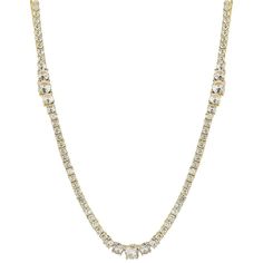 Accessorize in style with this WINX 18k Gold Plated Cubic Zirconia Tri Tennis Necklace. Click on this JEWELRY & WATCHES GUIDE to learn about fit, styles, materials and more! Accessorize in style with this WINX 18k Gold Plated Cubic Zirconia Tri Tennis Necklace. Click on this JEWELRY & WATCHES GUIDE to learn about fit, styles, materials and more! FEATURES Chain length: 18 in. Chain type: tennis Clasp: box Nickel free Metal: brass Plating: rhodium, 18k gold Finish: polished Packaging: pouchSTONE DETAILS Stone type: cubic zirconia Shape: round Setting: prong Gemstones may have been treated to enhance their appearance. Special care may be required. Please visit our Gemstone Treatment & Special Care Guide for more information. Size: 18". Color: Gold Tone. Gender: female. Age Group: adult. Gold Crystal Tennis Necklace For Anniversary, Gold Cubic Zirconia Tennis Necklace For Anniversary, Gold Crystal Tennis Necklace For Wedding, Gold Tennis Necklace With Diamond Accents And Crystal, Gold Tennis Necklace With Diamond Accents For Anniversary, Gold Diamond Tennis Necklace With Sparkling Stones, Dazzling Gold Crystal Tennis Necklace, Gold Cubic Zirconia Tennis Necklace With Sparkling Stones, Gold Tennis Necklace With 17 Jewels For Anniversary