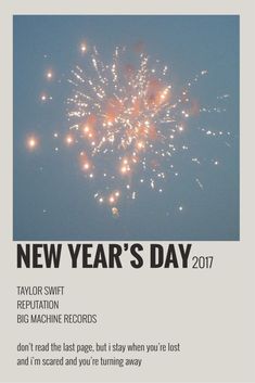 an advertisement for new year's day with fireworks in the sky and text that reads,