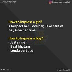 the text reads how to impress a girl? respect her, love her, take care