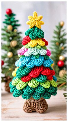 Free Crochet Amigurumi Christmas Pine Pattern Crochet Christmas Trees Patterns, 3d Crochet Christmas Tree, Crochet Pine Tree Free Pattern, Crochet Christmas Presents Free Pattern, Crochet Christmas Tree Free Pattern Easy, Grinch Amigurumi Free Crochet, Holiday Crochet Ideas, Free Crochet Gnome Pattern Amigurumi, Crochet Poinsettia Free Pattern