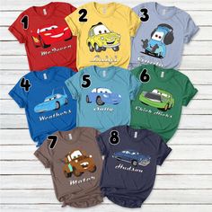 Cars Costume Shirt, Characters T Shirt, Cars Matching Group Family Characters Shirt, Cars Family Tshirts, Cars Characters Shirt B-31082202 👏CONGRATULATIONS You have found an online shop with reasonable prices, amazing quality, and fast shipping  We offer shirts for VACATIONS, HOLIDAYS, EVENTS, FAMILY REUNIONS, BIRTHDAYS, MOTHER'S DAY, FATHER'S DAY, GRADUATIONS, FUNNY T-SHIRTS as well as CUSTOM T-SHIRTS.  💖Description💖  --About this T-shirt--  👉Our Adult Unisex T-Shirt brand is BELLA CANVAS A Cars Costume, Cars Family, Car Costume, Cars Characters, Group Costumes, Costume Shirts, Funny T Shirts, Jersey Tee, Baby Bag