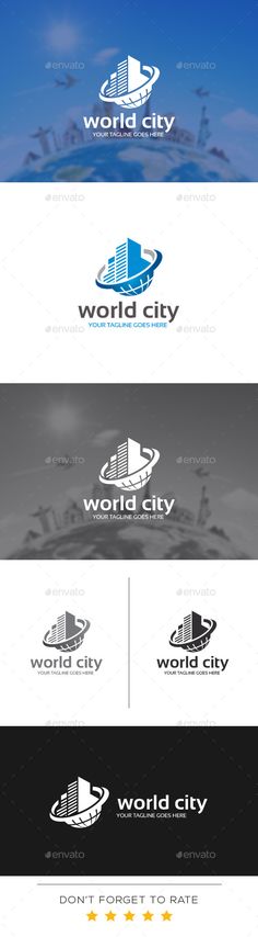 the logo for world city is shown in this graphic style, with different colors and sizes