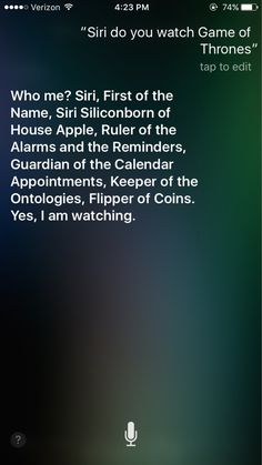 an iphone screen with the text siri first of the name siri