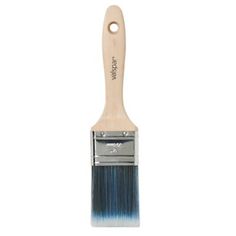 a paint brush with blue bristles on it