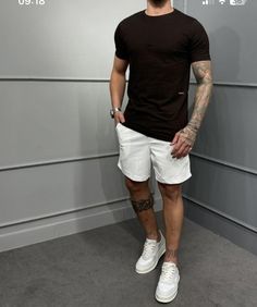 Mens European Fashion Summer, European Fashion Summer, Outfit Shorts, Black Men Fashion Casual, Masculine Style