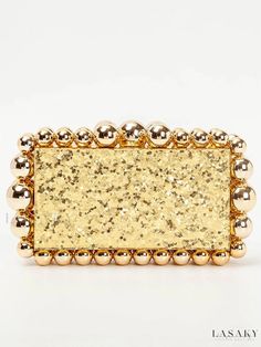 Luxurious Acrylic Handbag with Beaded Accent Acrylic Box Clutch, Novelty Purses, Pearl Clutch, Acrylic Clutch, Gold Clutch, Box Patterns, Elegant Bags, Box Clutch, Beaded Purses