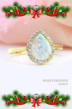 Pear Delicate Opal Ring, Dainty Opal Ring, 14K Drop Opal Ring, Bridasmaid Gold Gift Ring, 09x07 Drop Gold Opal Ring, 18k Solid Gold Ring #opalring #goldring #christmas #chritsmasjewelry #christmasgift #dropring #zirconring #womenjewelry #womenstyle Fuzzy Clogs, Dainty Opal Ring, Dainty Jewelry Necklace, Gold Opal Ring, Opal Ring Gold, Solid Gold Ring, Etsy Gold Ring, Gold Gift, Zircon Ring