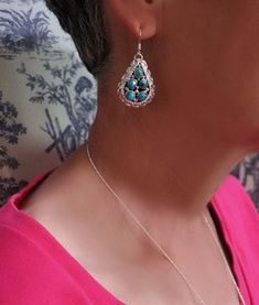 Etu Turquoise & Sterling Silver Teardrop Cluster Earrings Contemporary Designs, Cluster Earrings, Turquoise Sterling Silver, Quality Jewelry