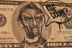 a dollar bill with a drawing of a man's face on it and the word don't