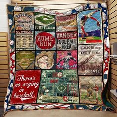 a baseball themed throw pillow is on display