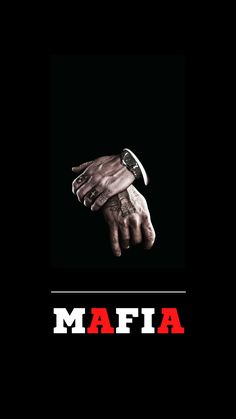 the movie poster for mafia, which features two hands shaking each other with their fingers