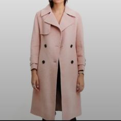 Bella & Bloom Endless Attention 100% Wool Midi Coat. Size Small. Color : Rose Pink. Never Worn. Tags Attached. Designer Formal Pink Outerwear, Designer Pink Formal Outerwear, Elegant Outerwear With Lapel Collar For Daywear, Elegant Pink Long Coat, Luxury Pink Outerwear For Office, Pink Wool Outerwear For Office, Elegant Pink Double-breasted Outerwear, Elegant Pink Daywear Outerwear, Feminine Winter Office Outerwear