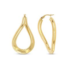 These alluring twist hoop earrings are the only accessory you need to stand out. Fashioned in 10K yellow gold The lightweight teardrop-shaped hoops shine with a high polish finish The hollow earrings secure with snap-lock backs Made in Italy Twist Hoop Earrings, Snap Lock, The Hollow, Hoop Earrings, In Italy, Twist, Yellow Gold, Italy, Yellow