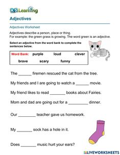 the worksheet for reading with pictures and words