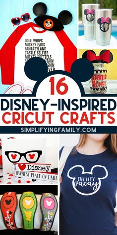 the disney - inspired cricut crafts are great for kids to make and sell