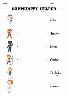 the community helper worksheet for children to learn how to write and draw