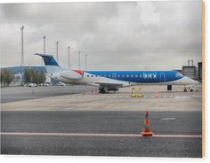 Anna Maloverjan Wood Print featuring the photograph The Plane At The Airport by Anna Maloverjan   #airplane #plane #airport #hdrstyles #hdr #travel #runway #engine #transportation #transport Clear Acrylic