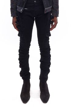 BLACK OMARI STACKED JEANS Slim Cargo Pants, Stacked Jeans, Most Comfortable Jeans, One Coin, Black Cargo, Zipper Detail, Pair Of Pants, Jeans Pants, Fashion Boutique